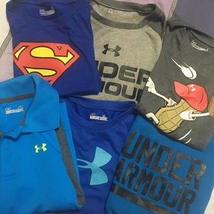 Lot of boys 4T under armour shirts